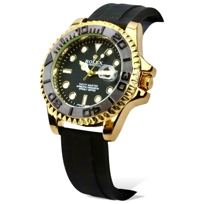 RLX Master Lock C-710 – Premium 42mm Yellow Gold Watch with PVC Strap